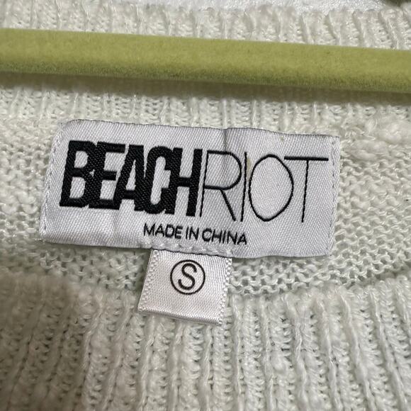 Beach Riot Green Striped Ava Waterfall Oversized Sweater Sz S - Picture 5 of 13